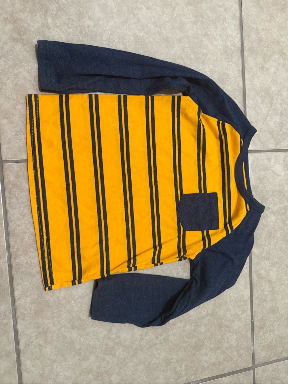 Men's Striped Pocket Sweater - Yellow & Navy